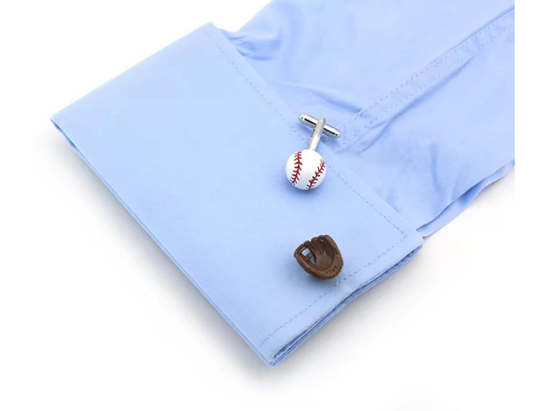 Men's Baseball Glove and Ball Cufflinks Men's Baseball Glove and Ball Cufflinks