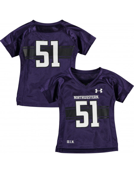 Northwestern Wildcats Under Armour Girls Toddler Replica Football Performance Jersey - Purple Northwestern Wildcats Under Armour Girls Toddler Replica Football Performance Jersey - Purple