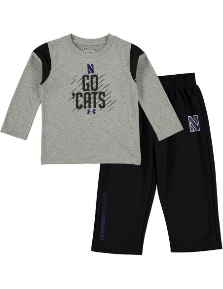Under Armour Northwestern Wildcats Infant Gray/Black Long Sleeve Performance T-Shirt and Pant Set Under Armour Northwestern Wildcats Infant Gray/Black Long Sleeve Performance T-Shirt and Pant Set