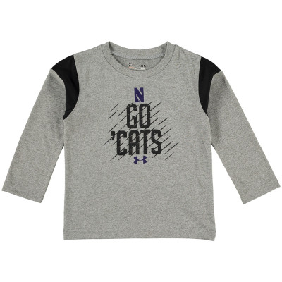 Under Armour Northwestern Wildcats Infant Gray/Black Long Sleeve Performance T-Shirt and Pant Set 2