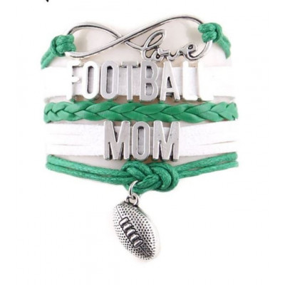 "Love Football Mom" Juwelerly Bransoletka biało-zielona Futbol Amerykański sklep