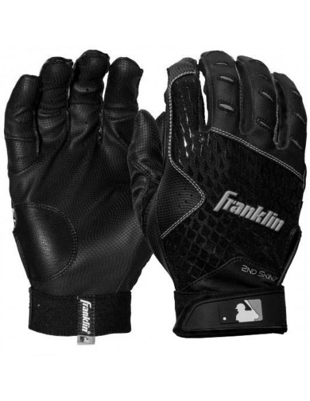 Franklin 2ND-SKINZ Black - Batting Gloves Franklin 2ND-SKINZ Black - Batting Gloves